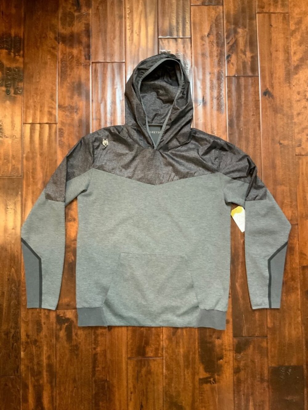 Greyson Clothiers Gray Navajo Pullover Hoodie Athletic W/ Front Pocket, Size L